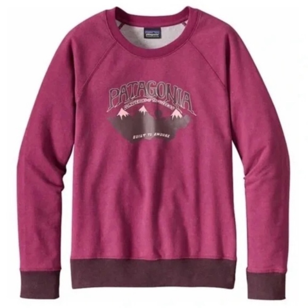 Patagonia Hazy Peaks Midweight Crewneck Raspberry Pink Pullover Sweatshirt small